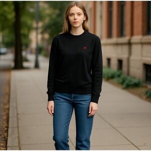 Ralph Lauren Polo Sport Turtleneck Women's Size med. Vintage 90s Black Red Pony